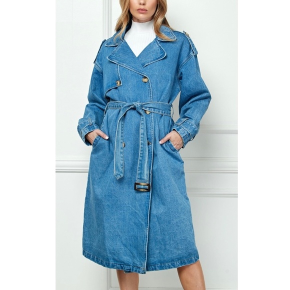 Denim Trench Coat - Picture 1 of 2